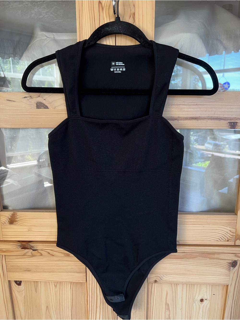 Source Unknown Black Ribbed Bodysuit